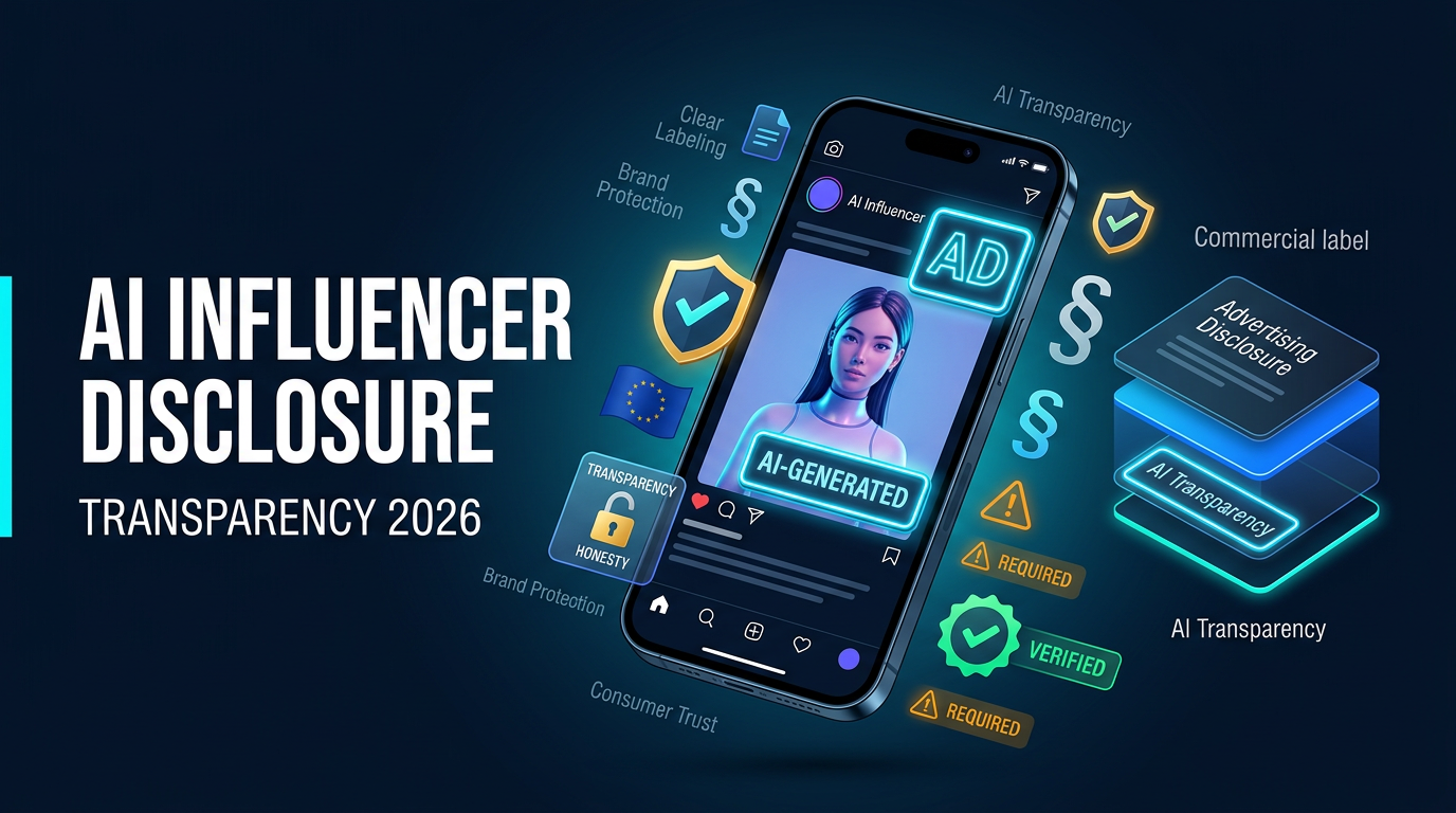 An AI influencer post with a clear disclosure label