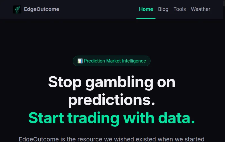 edgeoutcome.com – Prediction Market Tools mit Kalshi-Integration